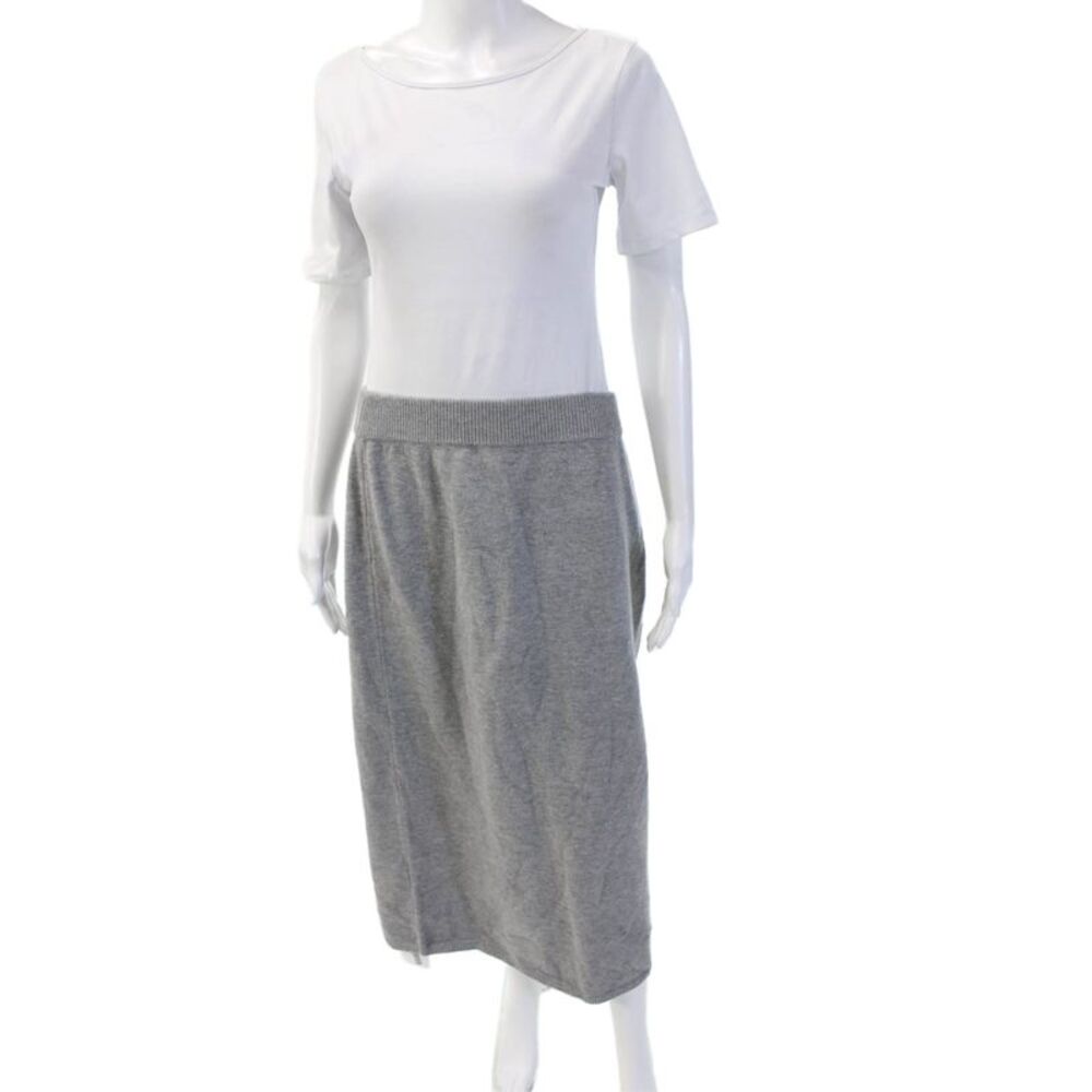 MNG Womens Straight Pencil Skirt Gray Long Solid Size XL